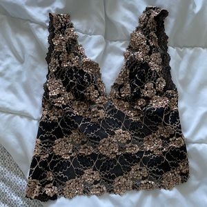 Marciano black jeweled top